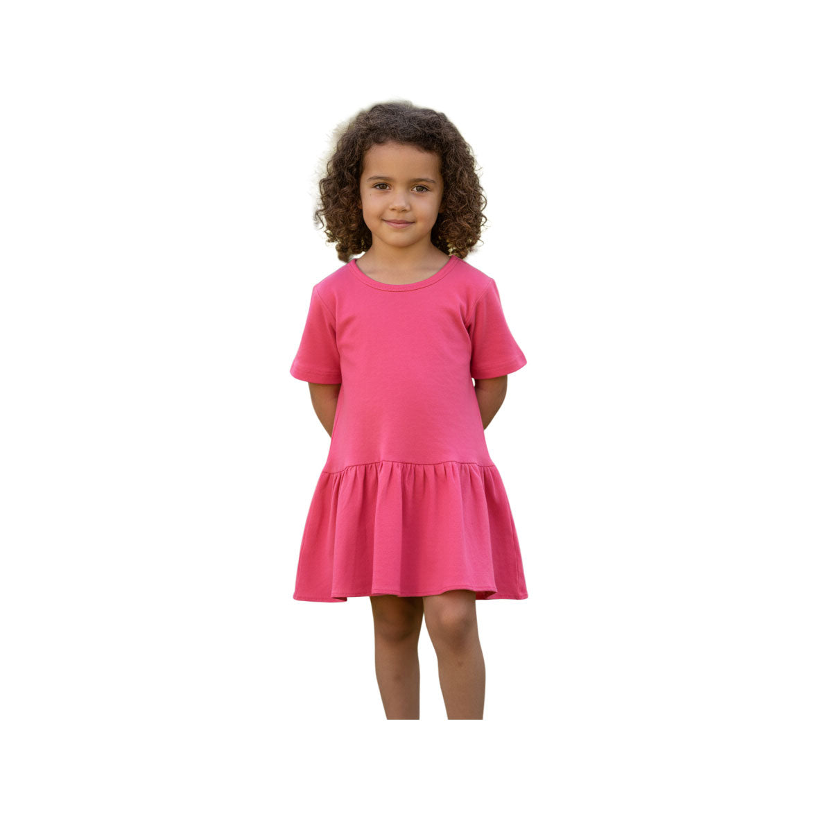Short Sleeve Drop Waist Mini Dress – Toddler & Youth