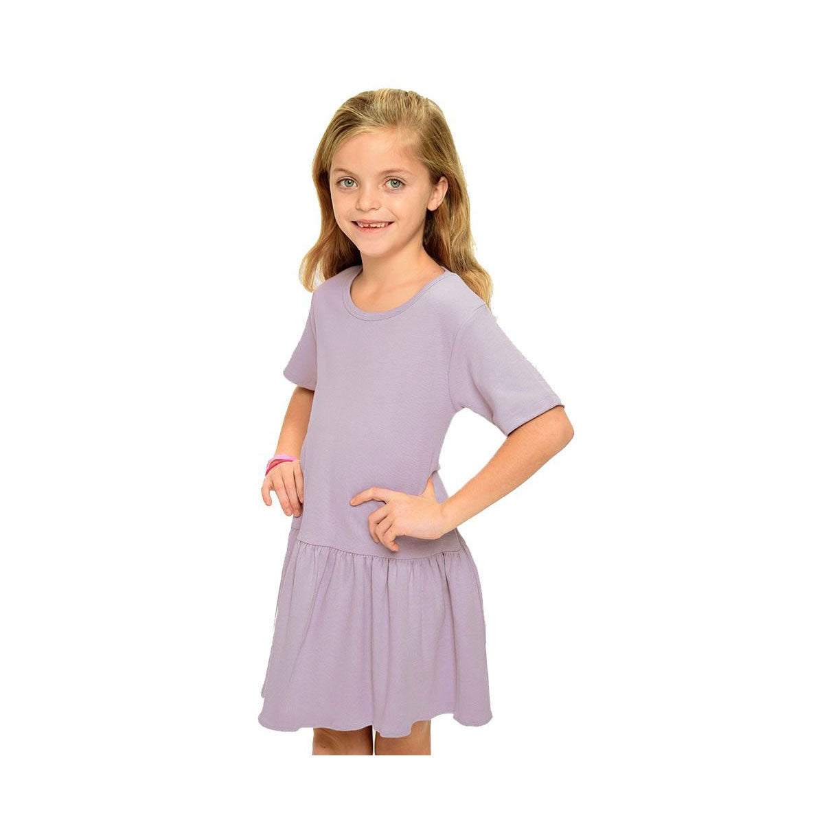 Short Sleeve Drop Waist Mini Dress – Toddler & Youth