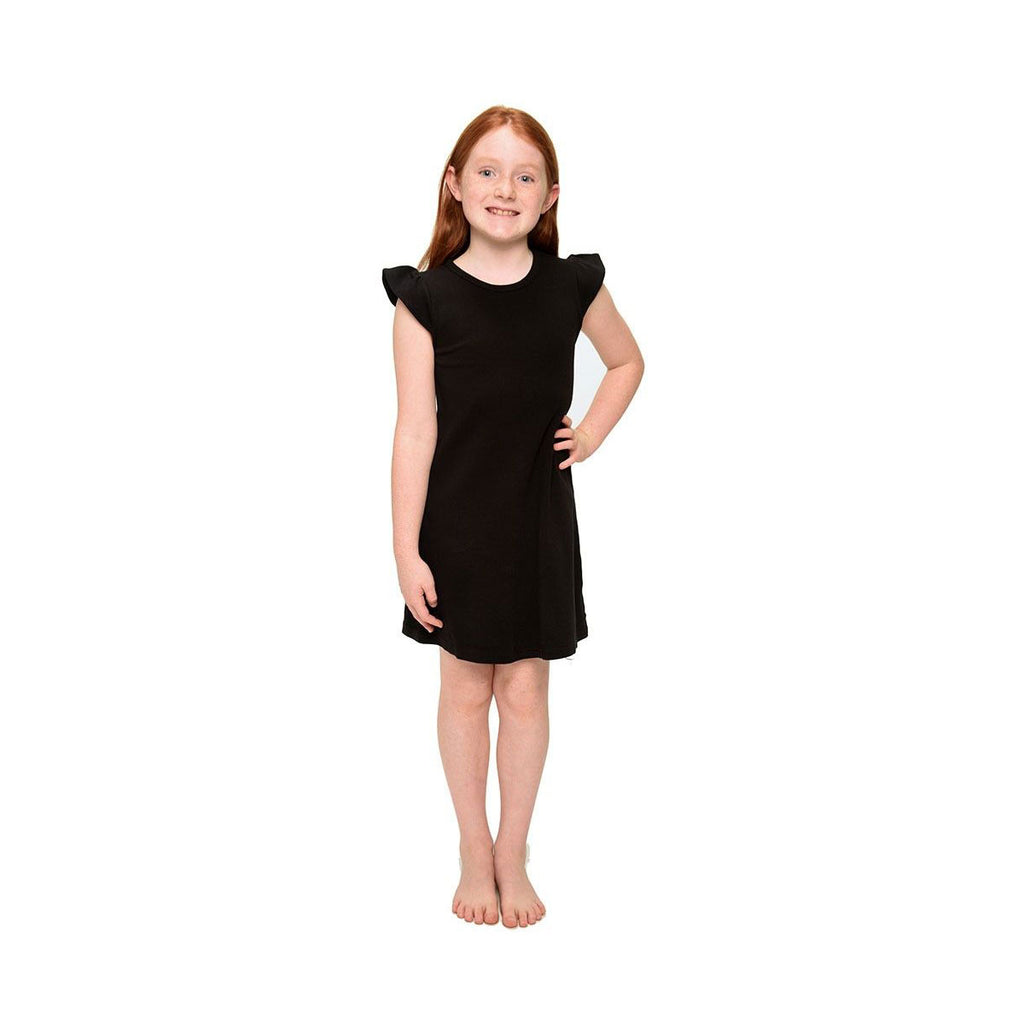 Flutter Sleeve Dress Black