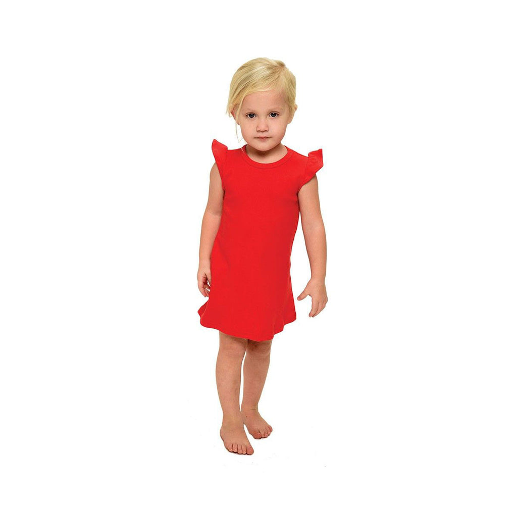 Flutter Sleeve Dress Red
