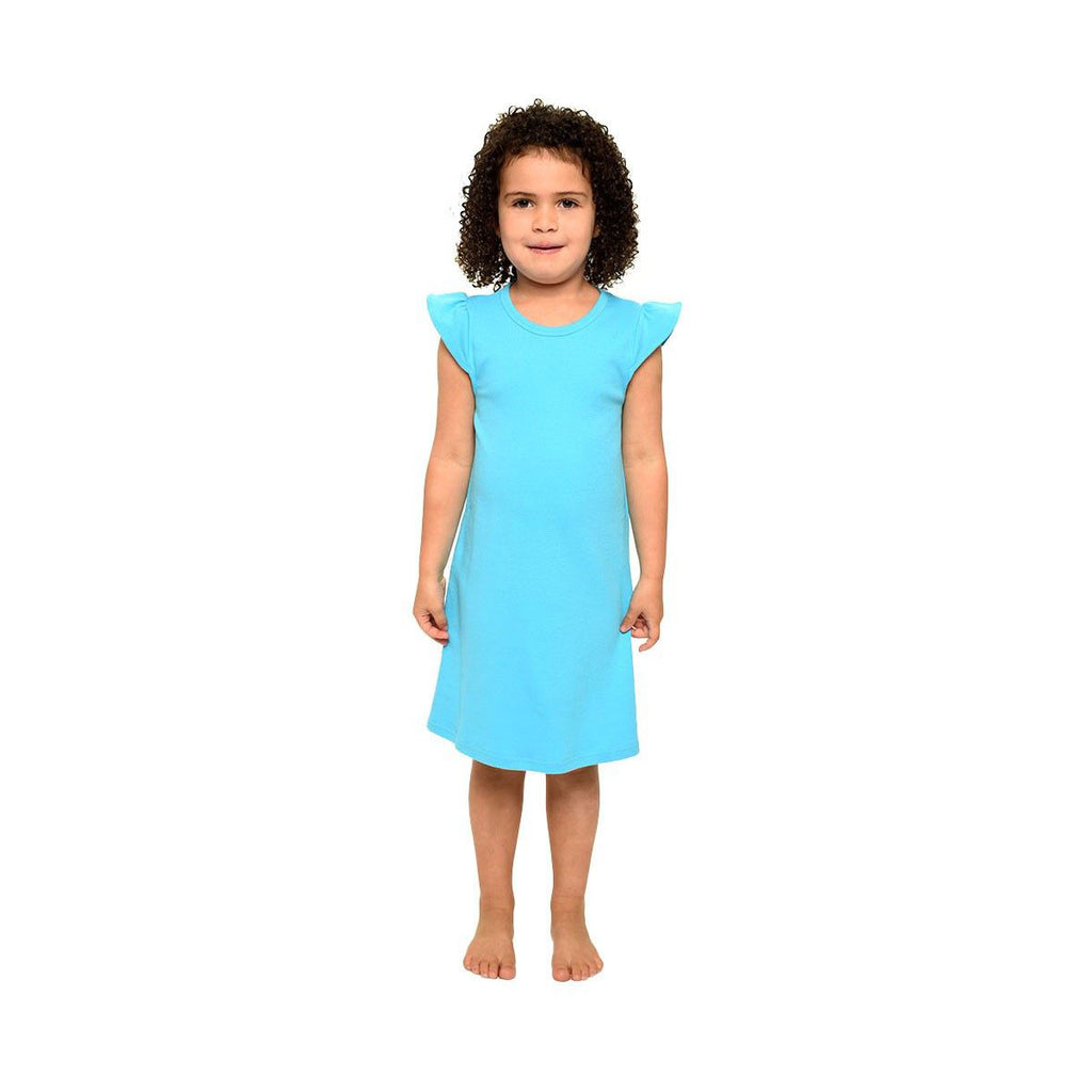Flutter Sleeve Dress Turquoise