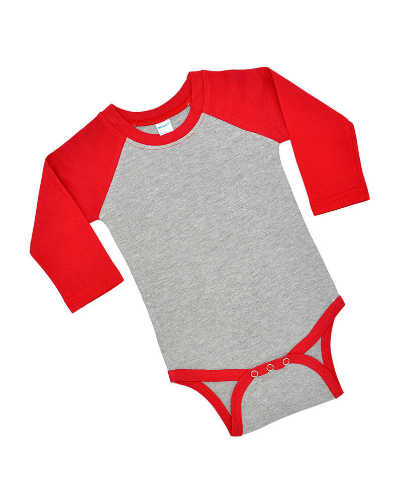 MONAG Infant Long Sleeve Raglan Baseball Bodysuit
