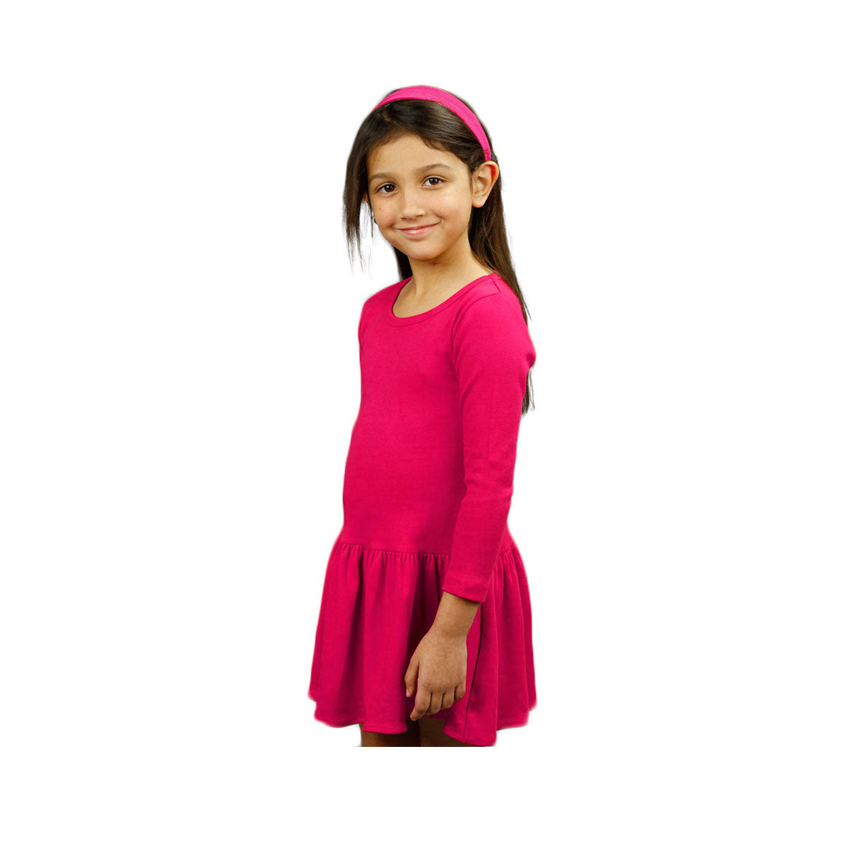 MONAG Girls Long Sleeve Pleated Waist Dress