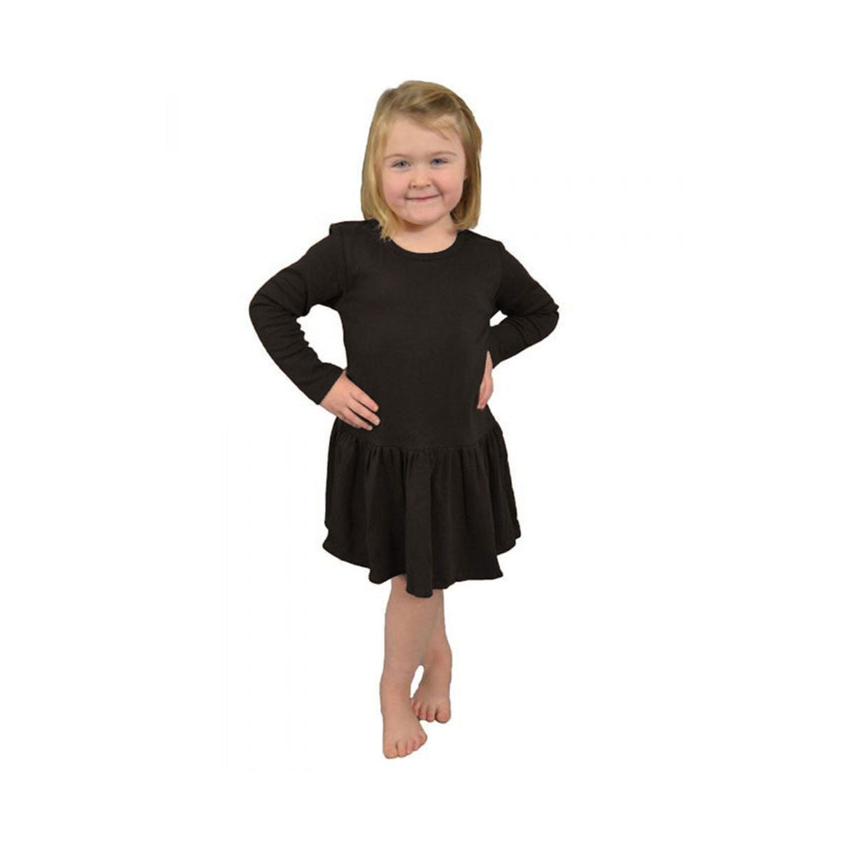 MONAG Girls Long Sleeve Pleated Waist Dress
