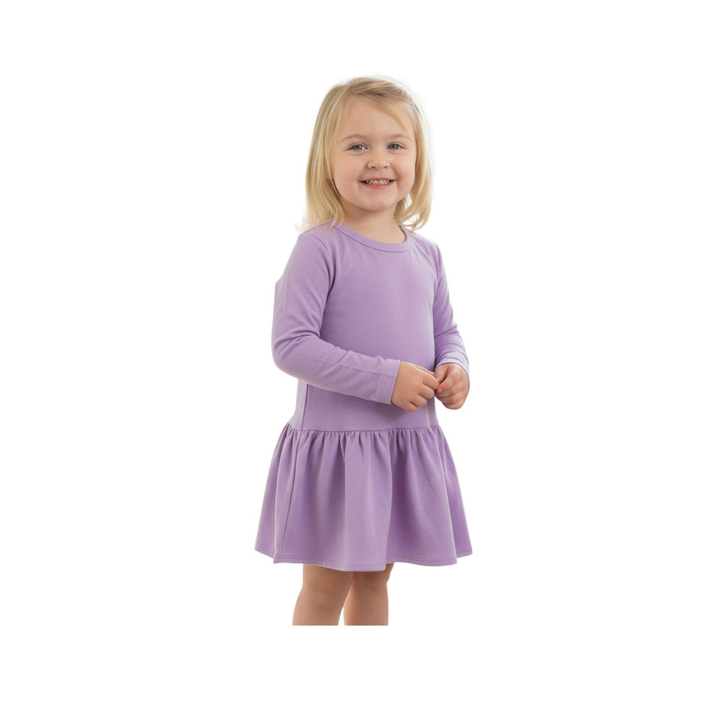 MONAG Girls Long Sleeve Pleated Waist Dress