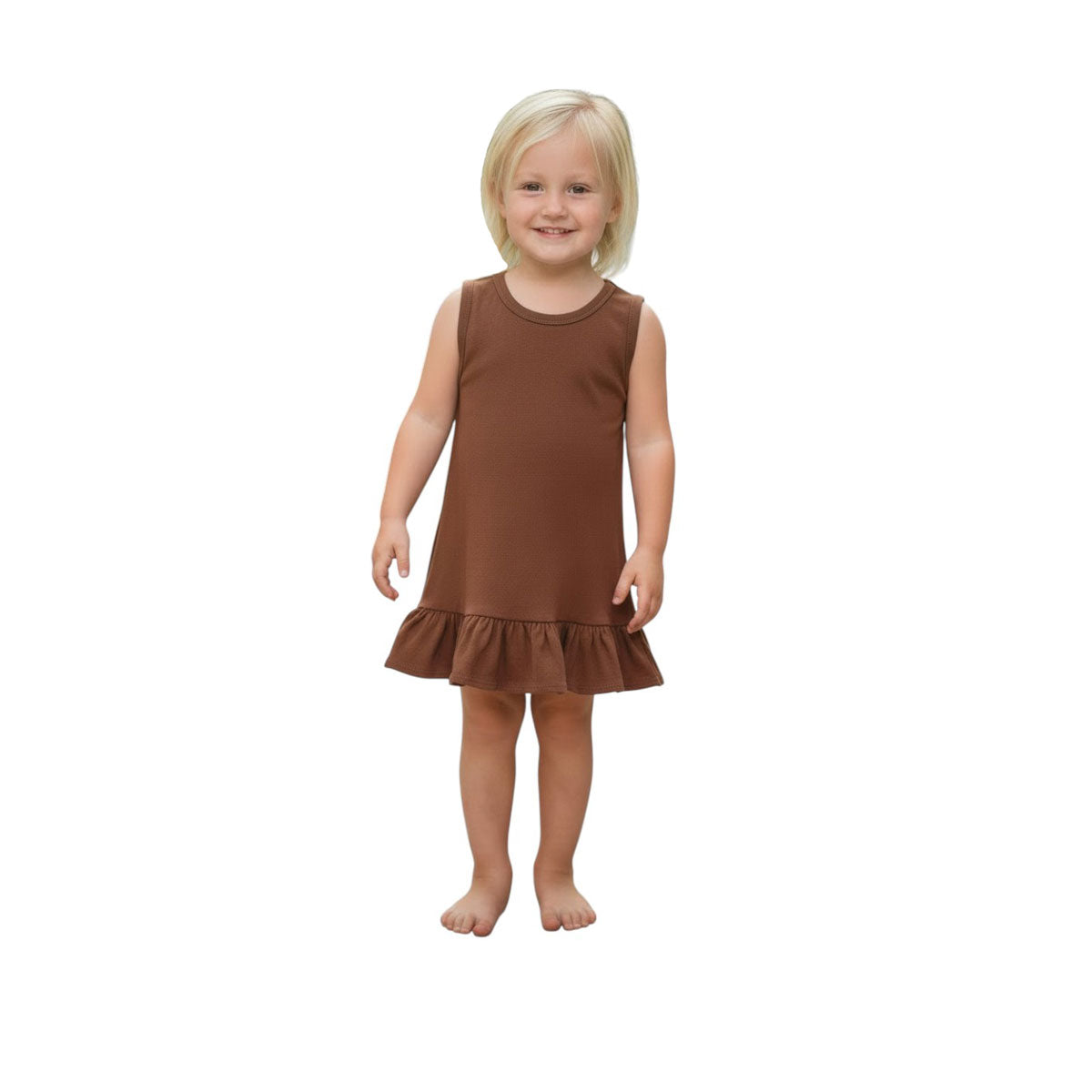 Ruffle Dress Brown