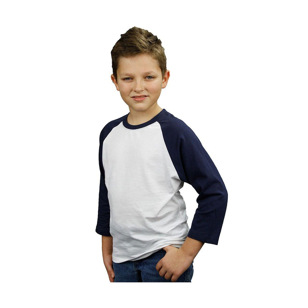 MONAG Youth Raglan Baseball T-Shirt – 100% Cotton 3/4 Sleeve