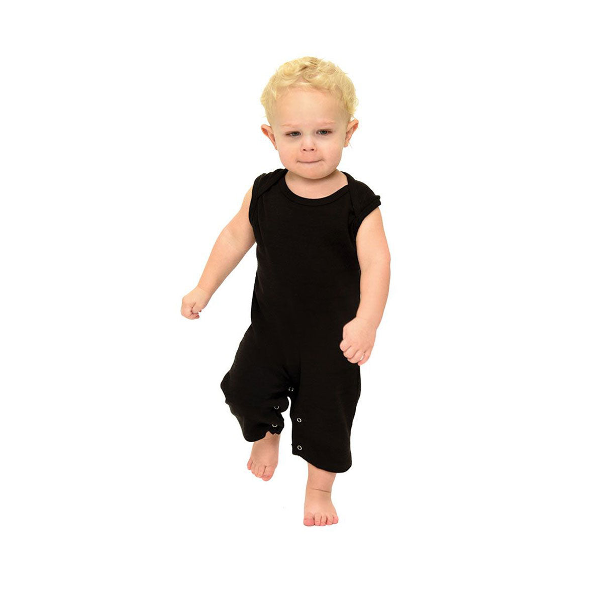 Baby Sleeveless Romper in 100% Interlock Cotton