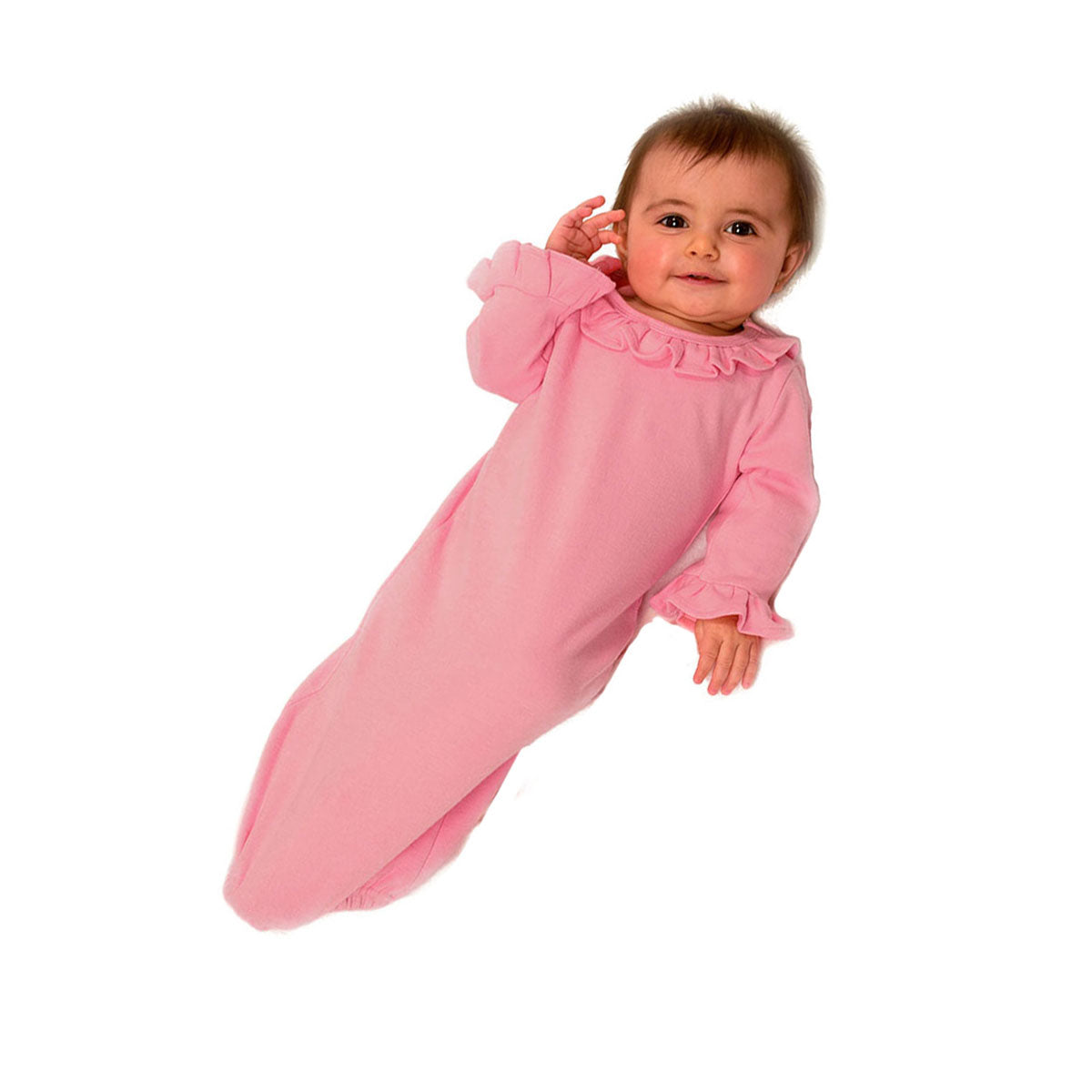 MONAG Long Sleeve Ruffle Baby Gown