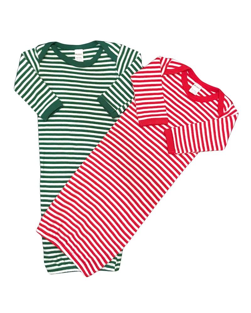 MONAG Infant Baby Gown – Christmas Stripes