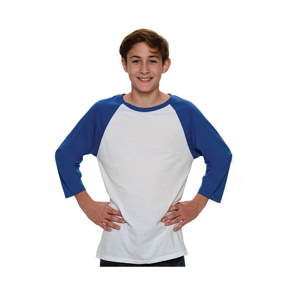 MONAG Youth Raglan Baseball T-Shirt – 100% Cotton 3/4 Sleeve